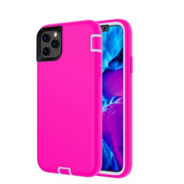 iPhone 12 Mini Compatible Case Cover With 3 in 1 Shockproof Silicone Armor - HotPink